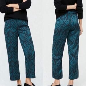 J. Crew Zebra Palazzo Satin Pants Relaxed Cropped Pants 8